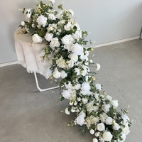 Groothandel Nieuw Ontwerp Wit Rood Grote Bloem Runner Boog Wrap Voor Bruiloft Decor