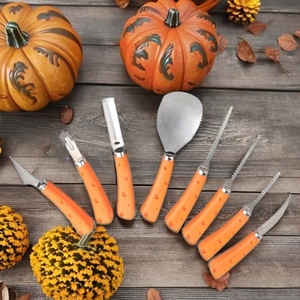 Kit De Sculpture De Citrouille Halloween, Pochoirs Et Outils Acier Inoxydable