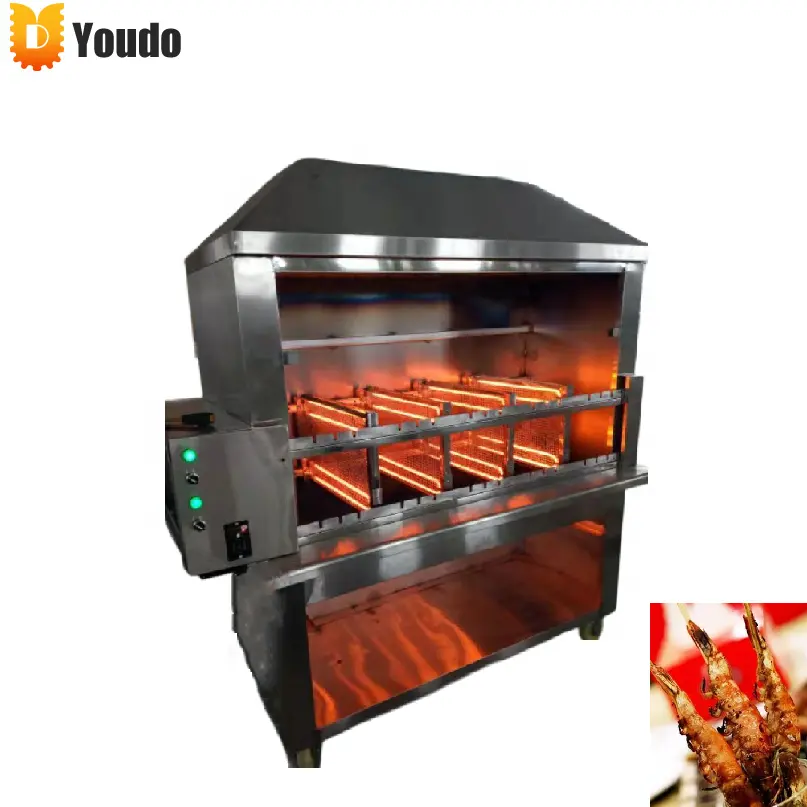 UDYP-6 Stainless Steel Commercial Churrasco Barbecue Grill Machine Charcoal Kebab Grill For Brazilian Russian Outdoor Household