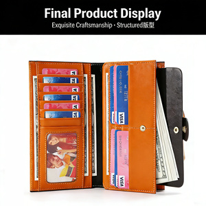 Nuovi Portafogli da <span class=keywords><strong>Donna</strong></span> RFID Rossi 2026 - Marche all'Ingrosso - <span class=keywords><strong>Portafoglio</strong></span> in Vera Pelle di Grande Capacità con Tasca per Telefono - Product Image 3