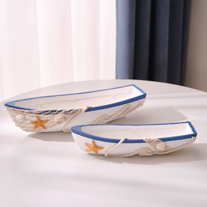 ของตกแต่งเรือไม้สไตล์เมดิเตอร์เรเนียน 2 ชิ้น งานศิลปะติดผนังบ้าน ของประดับตกแต่งรูปทรงไม่สม่ำเสมอ วัสดุ MDF - Product Image 3