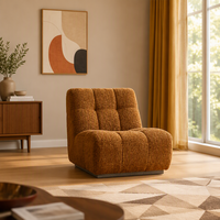 Fauteuil lounge moderne sans accoudoirs en tissu, une place, coussin rembourré en coton, canapé modulaire pour salon ou bureau