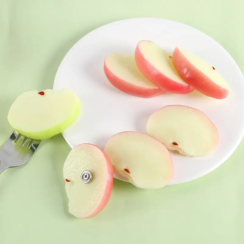 PVC artificiel fruit pomme tranche réfrigérateur autocollant pomme tranche mode décoration simulation manger jouer pomme tranche modèle