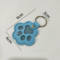 Porte-clés créatif en cuir PU avec motif patte de chat et de chien, pendentif de rangement pour poils d'animaux, porte-clés commémoratif, breloque de sac, porte-clés de voiture