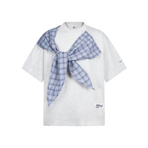 Vestiti estivi da uomo t-Shirt Plaid con papillon scialle davanti vestiti da uomo nuovi stili Design t-Shirt per uomo alla moda - Product Image 1