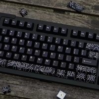 Capuchons de touches PBT Black Canyon, 146 touches, teinture par sublimation, profil Cherry à cinq couleurs, pour clavier mécanique