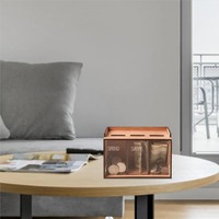 Tirelire en bois à trois compartiments pour enfants Boîte à monnaie transfrontalière amovible pour l'épargne