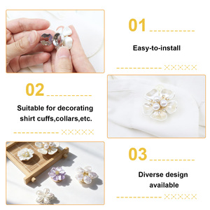 2025 New Nút Bao Gồm Chất Lượng Cao Hoa Hình Dạng Nút Cap Clip Trên Nút Bao Gồm Kim Loại Nút Bao Gồm Cho Phụ Nữ Áo Sơ Mi - Product Image 4