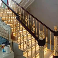 Poteau de main courante d'escalier en alliage d'aluminium de style européen pour maison/villa rurale auto-construite, garde-corps en spirale incurvée de style chinois moderne