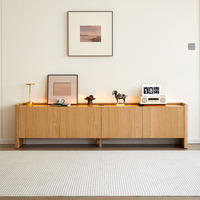 Meuble TV minimaliste italien, armoire de rangement raffinée, meuble de salon de style hôtelier avec vitrine éclairée par LED