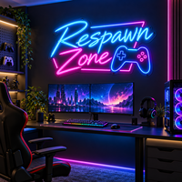 Kiosque pop-up avec enseigne lumineuse LED néon OEM, lettres néon à deux niveaux, base en panneau d'aluminium, affichage lumineux néon intérieur/extérieur