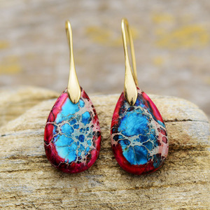 Pendientes de gota con piedra de oro púrpura, joyería de fiesta para mujer, accesorio de moda - Product Image 4