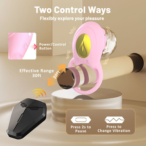8 Fréquences Puissant Vibromasseur Rose Cock Rings Télécommande Stimulation Clitoridienne Sex Toy pour Masturbation Masculine Retard - Product Image 6