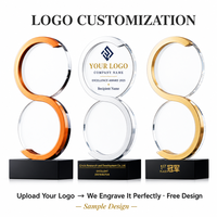 Trofeo de Cristal Metálico Personalizado, Premio Creativo con Grabado Láser Interno, Regalos Conmemorativos de Alta Gama para Reuniones Anuales Corporativas