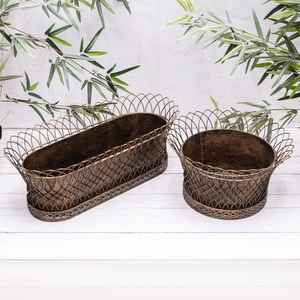 Juego de macetas decorativas para jardín con acabado en cobre y diseño de formas múltiples, certificado, de exportadores indios. - Product Image 5