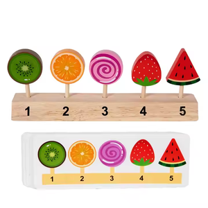 Elisyia Montessori <span class=keywords><strong>Jeu</strong></span> <span class=keywords><strong>de</strong></span> cuisine en bois pour faire semblant <span class=keywords><strong>de</strong></span> faire des glaces, ensemble <span class=keywords><strong>de</strong></span> sucettes glacées, jeux <span class=keywords><strong>de</strong></span> logique numérique pour enfants, garçons et filles - Product Image 3