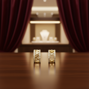 Orecchini di Lusso in Oro Massiccio 18K con Diamanti Naturali Taglio Brillante Rotondo Colore G, Gioielli da Donna per Uso Quotidiano - Product Image 2