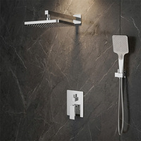 Robinets de bain-douche carrés à deux fonctions au design moderne Ensemble de douche encastré