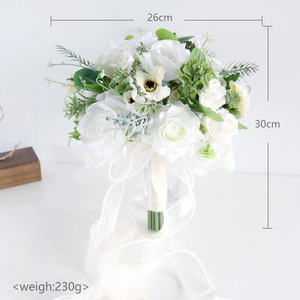 Bán buôn lãng mạn Nhân Tạo Hoa hồng <span class=keywords><strong>Handmade</strong></span> trang trí đám cưới phù dâu Bridal bó hoa cưới bó hoa - Product Image 5