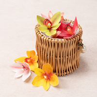 Fleurs artificielles en soie, orchidées, verdure, matériaux floraux pour décors de scène, ornements de salon de thé de style chinois