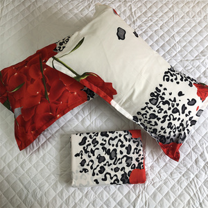 中国工厂供应玫瑰花豹纹超细纤维特大床单套装一次性床上用品现成的船床单 - Product Image 4