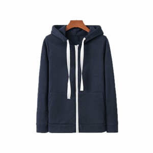 Sudadera con capucha para mujer, con cremallera y logotipo personalizado, de lana gruesa, para Otoño e Invierno - Product Image 1