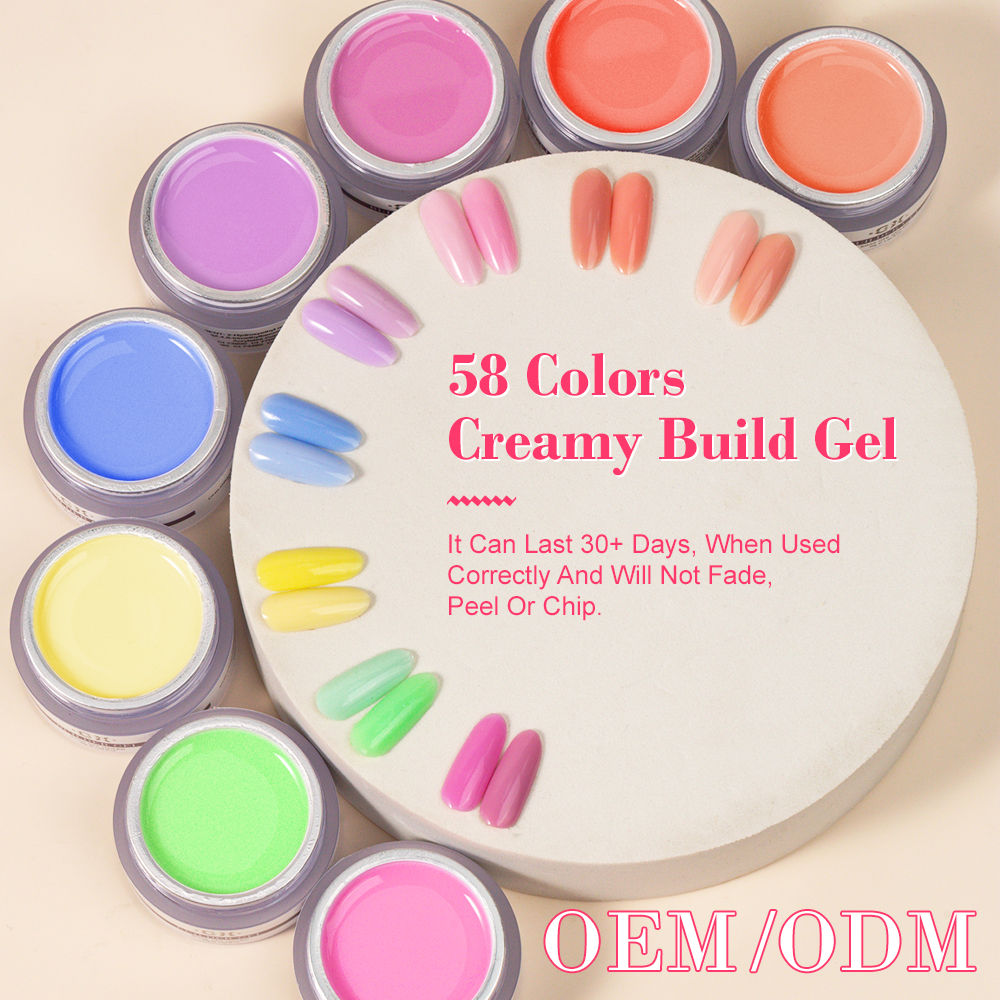 CaiXuan salon professional nails products 58colors UV nail extension Colorful Creamy building gel