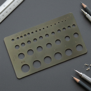 Heavy Duty Stainless Steel Diamond Gauge 39 Round Holes Rectangular Gem Carat Weight Estimation Sheet Jewelry Maker <b>Bench</b> <b>Tools</b> - Product Image 2