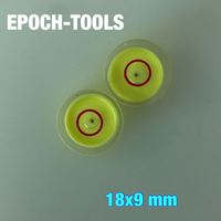Niveau à bulle circulaire en acrylique de qualité industrielle avec précision de +/-10 mm, plage de mesure de 0-5 m, largeur de ligne de 2 mm