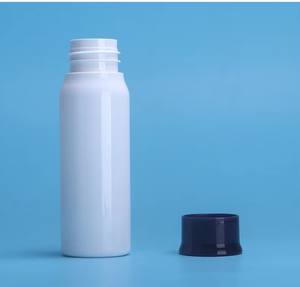 Emballage tendance en plastique PET pour les produits de première nécessité, bouteille cylindrique à bouchon à vis, blanc laiteux, pour les soins personnels et les soins de la peau, modèle B1795 - Product Image 3