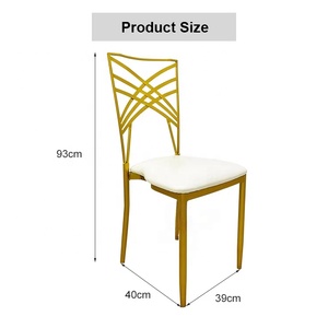 Vente en gros de luxe Empilable Fer Or Crossback Chaise Mariage pour réception d'événement - Product Image 6