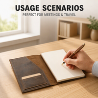 Cuaderno de Cuero Personalizado A5, Diario de Viaje Recargable con Logotipo Personalizado y Cierre a Presión