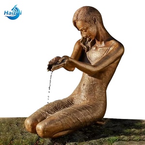 Escultura de Mujer Rubia de Bronce de Tamaño Real, Artesanía Metálica Personalizada para Decoración de Exteriores del Hogar, Estatua Femenina Desnuda Sentada - Product Image 2