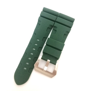 HUANLONG Luxury <b>Silicone</b> <b>Rubber</b> Watch Strap, 26mm Band with Stainless Steel Buckle for Pam Watch - Product Image 2