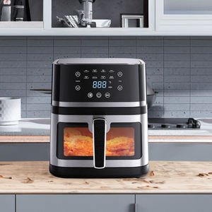 AF09 8-in-1 9-quart Giỏ kép thép không gỉ có thể nhìn thấy Nồi chiên không khí với kỹ thuật số LED màn hình cảm ứng 8 cài đặt trước nướng nướng mất nước - Product Image 5