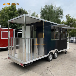 JINLIJING Nouveau Foodtruck Concession Street Fast Food Truck <span class=keywords><strong>Burger</strong></span> Chariot mobile entièrement équipé avec véranda - Product Image 1