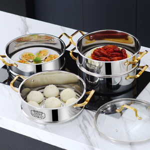 Vaporera de acero inoxidable 316 con tapa de vidrio transparente, compatible con encimeras de estufa y gran capacidad - Product Image 2