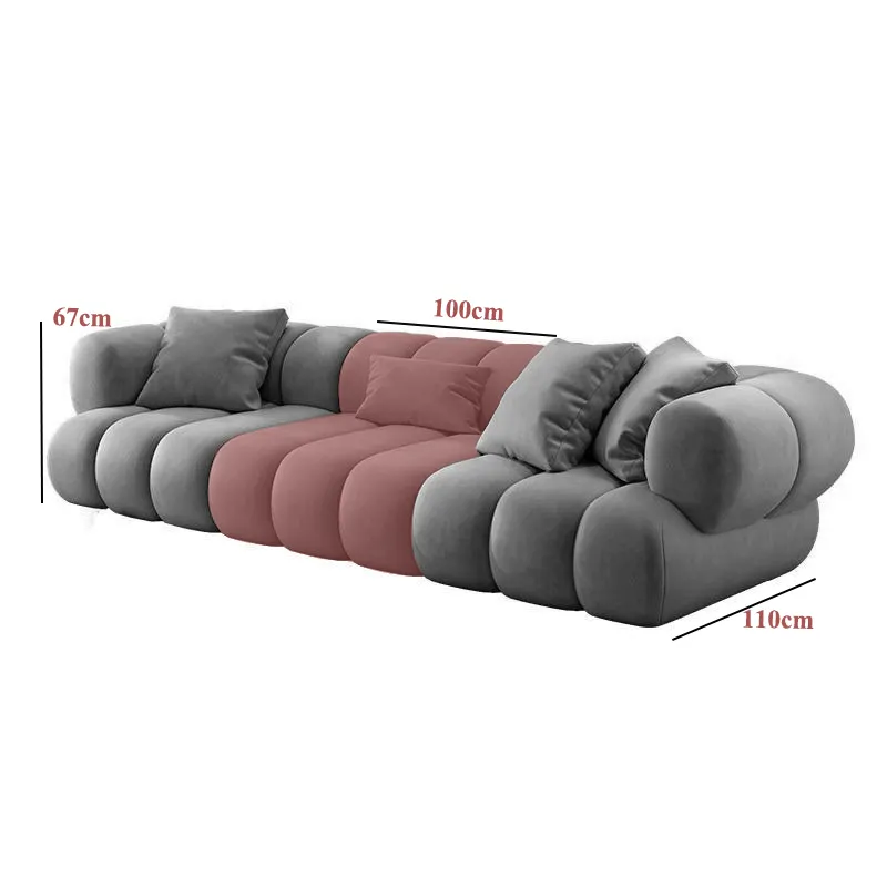 ATUNUS Italy Velvet Fabric Nordic Couch White Comfortable Accent Sofa Customize Living Room Modular Sectional Sofa Couch Set