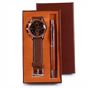 Set de Regalo Empresarial de Reloj y Bolígrafo para Hombre con Logotipo Personalizado, Precio de Fábrica, Caja de Regalo de Lujo, Venta al Por Mayor para Regalos Corporativos y Minoristas - Product Image 1