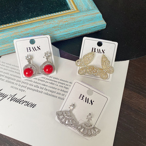 Pendientes de joyería fina de moda Aretes con Diamantes Incrustados Aretes de Moda en Oro Amarillo de 14K y Plata Esterlina 925 - Product Image 2