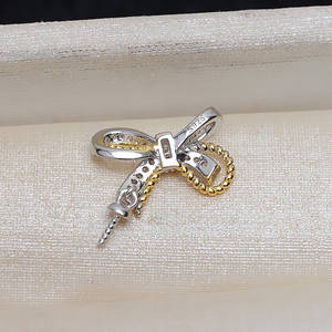 Ensemble de pendentifs pour bague en argent S925 avec coquillage papillon et perle de 8 à 13 mm, fait à la main, bricolage, article 3992 - Product Image 4