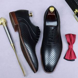 2025 Brand Men's Summer Footwear Genuine Leather Oxfords Business Casual <b>Pointed</b> Toe Anti-Slip Breathable Sandals (Soft Leather) - Product Image 3