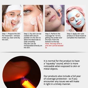 Appareil portable d'électrothérapie haute fréquence pour le soin de la peau, machine manuelle ciblée pour l'élimination des taches sur le visage, le corps et les mains (UK, EU, AU, US) - Product Image 5