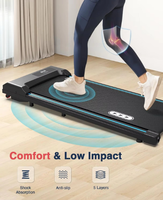 Tapis de marche ultra-plat sous le bureau, moteur silencieux sans balais, équipement de fitness à domicile avec télécommande, usage commercial