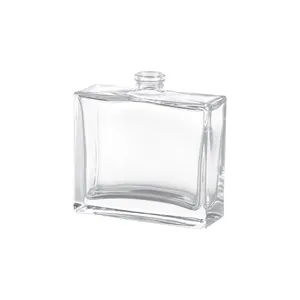 Yeni tasarım özel kristal doldurulabilir Atomizer sprey parfüm şişesi 50ml geri dönüşümlü boş parfüm dikdörtgen cam
