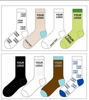 Chaussettes de sport brodées à impression personnalisée pour hommes avec emballage Chaussettes pour femmes en gros