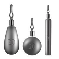 Plombs cylindriques Drop-Shot à changement rapide, en forme de goutte d'eau, 3,5g/5g, en plomb moulé sous pression pour montages Drop-Shot et lancer de leurres, 50 pièces par lot