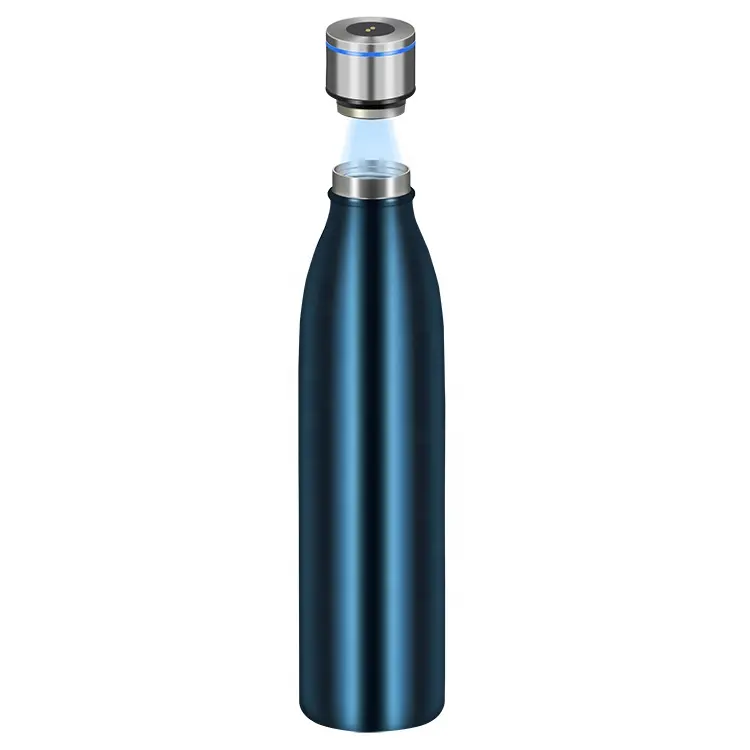 Direct Factory 750ml Blue Vacuuum Plated Smart High-Quality 18/8 304 Purifier Purification Uv Light Self Cleaning Water Bottle