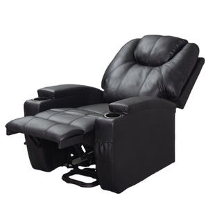 Sofá Seccional Reclinable de Lujo Americano, Negro y Marrón, Sofá Reclinable para Cine en Casa, con Masaje, Calefacción y Silla Eléctrica - Product Image 1