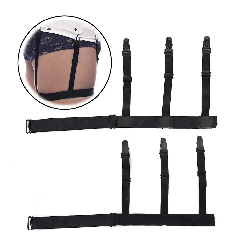 Herren hemd Stay Suspenders Strumpfband Frauen Männer Bein Elastic Harness Hosenträger für Business Shirts Verstellbarer Socken Strumpfband halter Gürtel